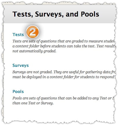 Creating Tests Blackboard Help For Faculty - on the tests surveys and pools page click tests