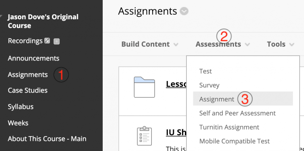how to open an assignment for one student in blackboard
